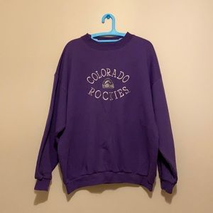 Purple Vintage Colorado Rockies Crewneck Sweater